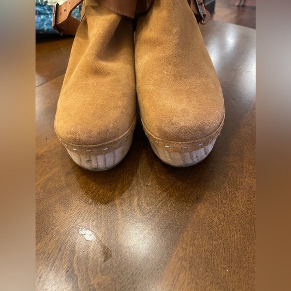 Free People Bungalow Clog Tan Leather Ankle Boots 9 - Picture 3 of 13